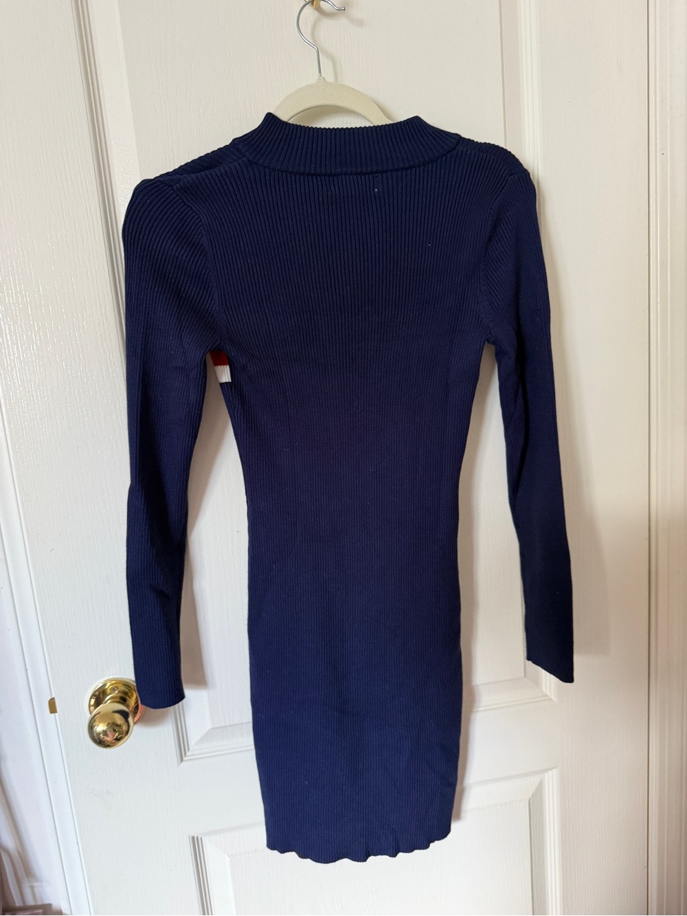 Pink Rose Navy Ribbed Zip-Front Sweater - Picture 5 of 6